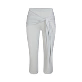CUPRO JERSEY WRAP CAPRI | PEARL