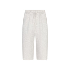 FLEECE LOUNGE MENS RELAXED LONG SHORT | LIGHT HEATHER GREY