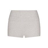 COTTON JERSEY FOLDOVER SHORT | LIGHT HEATHER GREY