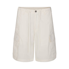 WOVEN COTTON OVERSIZED CARGO SHORT | EGRET