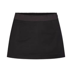 SATIN MINI SKIRT | OBSIDIAN