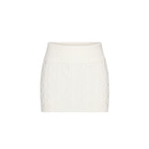 SWEATER KNITS CABLE KNIT MINI SKIRT | IVORY