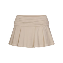 COTTON JERSEY FOLDOVER MINI SKORT | STONE