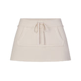 DRAPEY FRENCH TERRY MINI SKIRT | BUFF