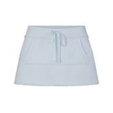 DRAPEY FRENCH TERRY MINI SKIRT | POWDER BLUE