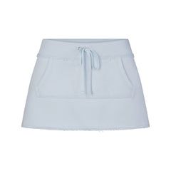 DRAPEY FRENCH TERRY MINI SKIRT | POWDER BLUE