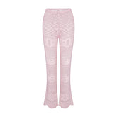 SWIM COVER-UPS CROCHET FLARE PANT | CHERRY BLOSSOM