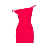 SWIM COVER-UPS COTTON OFF THE SHOULDER MINI DRESS | CARMINE