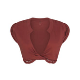SWIM COVER-UPS COTTON PLUNGE TWIST TOP | HENNA