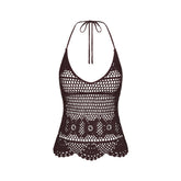 SWIM COVER-UPS CROCHET HALTER CAMI TOP | PHOENIX