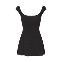 LOGO POINTELLE MINI DRESS | SOOT
