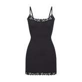 FITS EVERYBODY LACE SLIP DRESS | ONYX