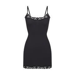 FITS EVERYBODY LACE SLIP DRESS | ONYX