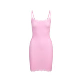 FITS EVERYBODY LACE SLIP DRESS | BUBBLE GUM TONAL