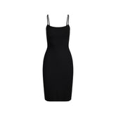 SOFT LOUNGE MIDI SLIP DRESS | ONYX