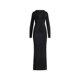 FEATHERWEIGHT CASHMERE LONG DRESS | ONYX