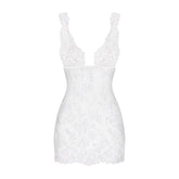 SKIMS LACE MINI SLIP DRESS | SNOW