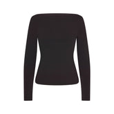 COTTON JERSEY LONG SLEEVE BOATNECK TOP | SOOT