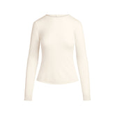 FEATHERWEIGHT CASHMERE LONG SLEEVE TOP | EGRET