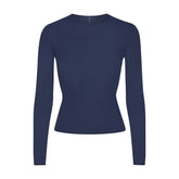 FEATHERWEIGHT CASHMERE LONG SLEEVE TOP | INDIGO