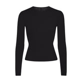 FEATHERWEIGHT CASHMERE LONG SLEEVE TOP | ONYX