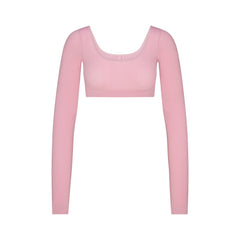 WOOL RIB LONG SLEEVE SUPER CROPPED TOP | HALITE