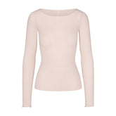 SHEER MODAL LONG SLEEVE BOATNECK TOP | PRIMROSE