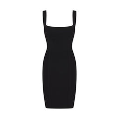 REFINED KNIT MIDI DRESS | OBSIDIAN