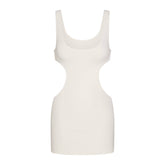 COTTON JERSEY CUT OUT MINI DRESS | MARBLE
