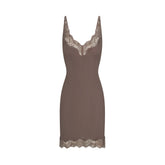 RIB KNIT LACE MINI DRESS | AMETHYST