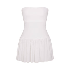 POPLIN APPAREL MINI TUBE DRESS | SNOW