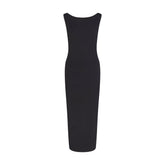 SMOOTH LAYERS CUT OUT LONG DRESS | OBSIDIAN