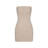 COTTON JERSEY MINI TUBE DRESS | STONE