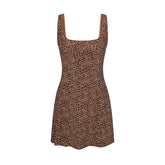 COTTON JERSEY MINI DRESS | SIENNA NATURAL LEOPARD