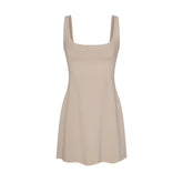 COTTON JERSEY MINI DRESS | STONE