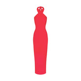 SMOOTH LAYERS CONVERTIBLE LONG DRESS | CARMINE
