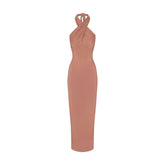 SMOOTH LAYERS CONVERTIBLE LONG DRESS | NUTMEG