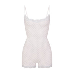FITS EVERYBODY LACE ONESIE | SLATE PIN DOT PRINT