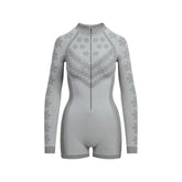 SKIMS FIRST LAYERS HALF ZIP ONESIE | MIRROR WINTER FAIR ISLE