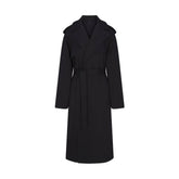BOYFRIEND FLEECE OVERSIZED TRENCH COAT | ONYX