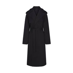 BOYFRIEND FLEECE OVERSIZED TRENCH COAT | ONYX