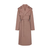 BOYFRIEND FLEECE OVERSIZED TRENCH COAT | UMBER