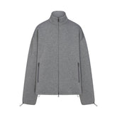 NEOPRENE OUTERWEAR OVERSIZED MOCK NECK JACKET | DARK HEATHER GREY