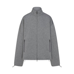 NEOPRENE OUTERWEAR OVERSIZED MOCK NECK JACKET | DARK HEATHER GREY