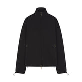 NEOPRENE OUTERWEAR OVERSIZED MOCK NECK JACKET | OBSIDIAN