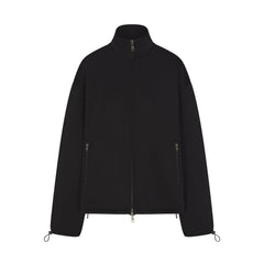 NEOPRENE OUTERWEAR OVERSIZED MOCK NECK JACKET | OBSIDIAN