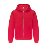 FLEECE LOUNGE MENS RELAXED ZIP UP HOODIE | WASHED RED