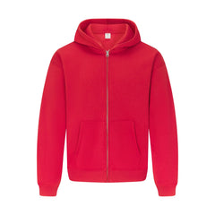 FLEECE LOUNGE MENS RELAXED ZIP UP HOODIE | WASHED RED