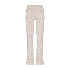 COTTON JERSEY FOLDOVER PANT | OATMEAL HEATHER HOLLY PRINT