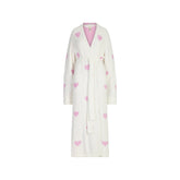 COZY KNIT UNISEX ROBE | IVORY SPACED HEARTS